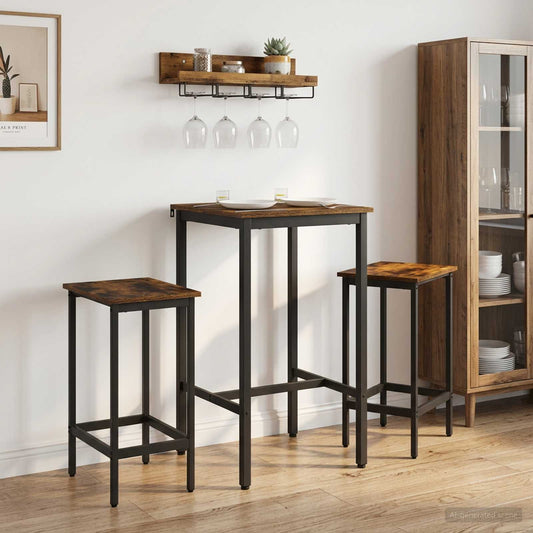 vidaXL Bar Table 52 x 52 x 110 cm Engineered Wood Smoked Oak