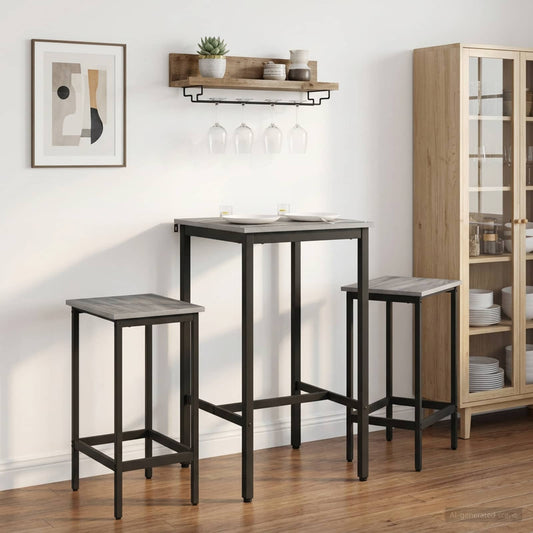 vidaXL Bar Table 52 x 52 x 110 cm Engineered Wood Grey Sonoma