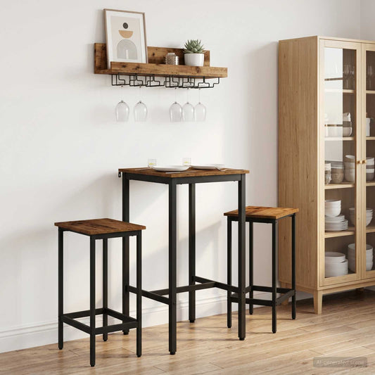 vidaXL Bar Table 52 x 52 x 110 cm Engineered Wood Old Wood Rectangular