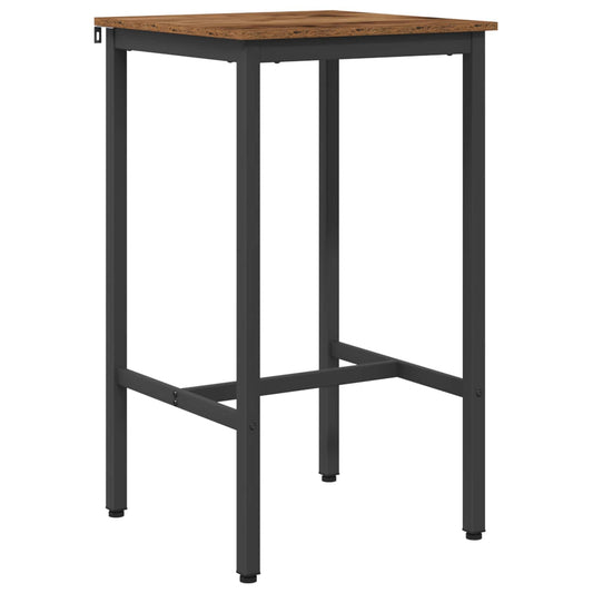 vidaXL Bar Table 52 x 52 x 110 cm Engineered Wood Old Wood Rectangular