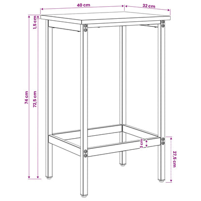 vidaXL Bar Stool Smoked Oak 40 x 32 x 74 cm Engineered Wood