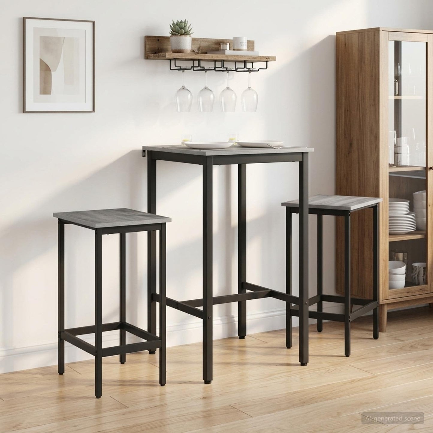 vidaXL Bar Stool 2 pcs Grey Sonoma 40 x 32 x 74 cm Engineered Wood