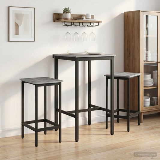 vidaXL Bar Stool 2 pcs Grey Sonoma 40 x 32 x 74 cm Engineered Wood
