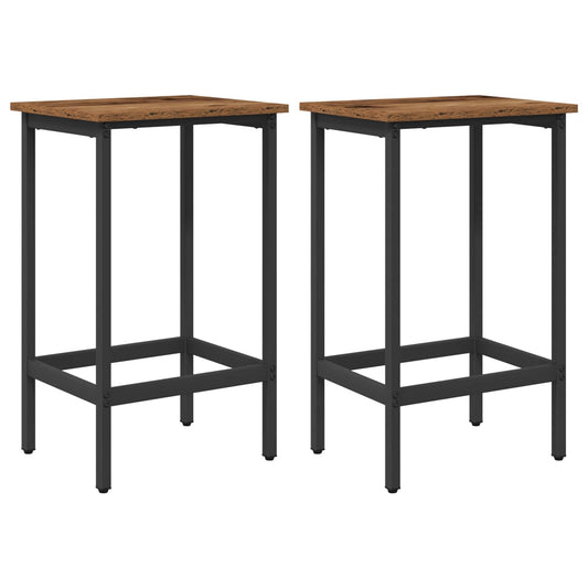 vidaXL Bar Stool 2 pcs Old Wood 40 x 32 x 74 cm Engineered Wood