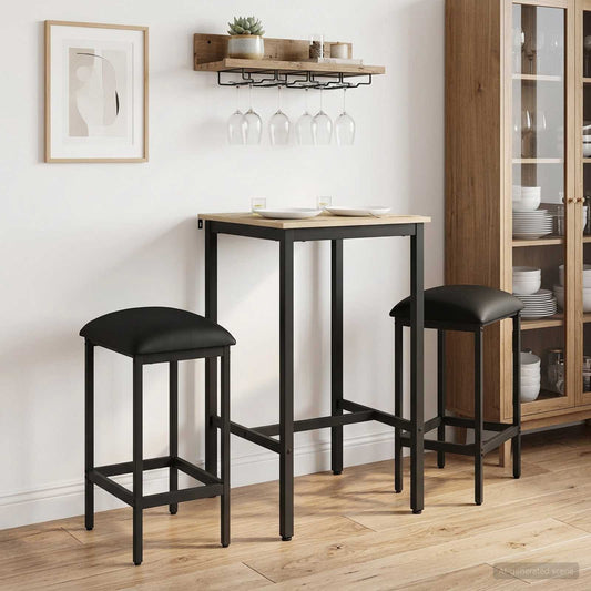 vidaXL Bar Stool 2 pcs Black 40 x 32 x 64 cm Engineered Wood
