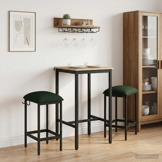 vidaXL Bar Stool 2 pcs Dark Green 40 x 32 x 64 cm Engineered Wood