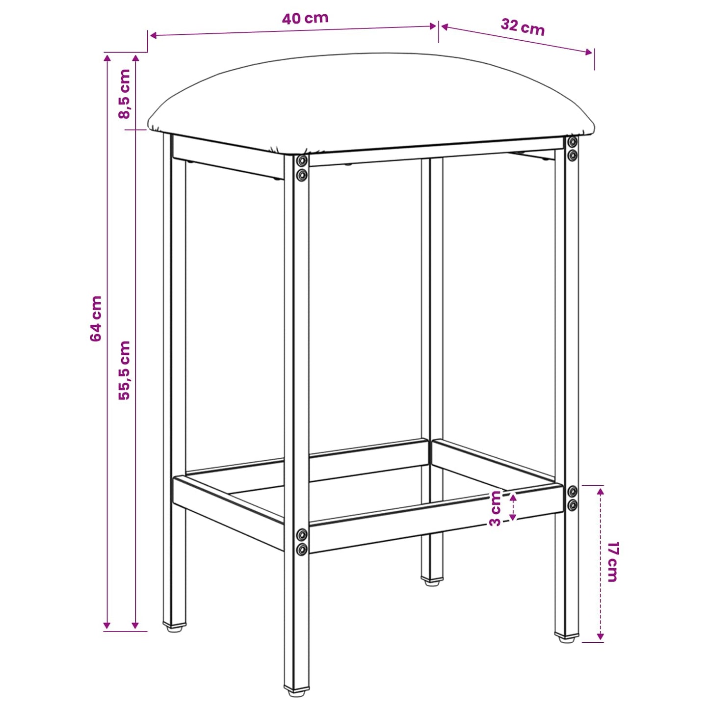 vidaXL Bar Stool 2 pcs Dark Green 40 x 32 x 64 cm Engineered Wood