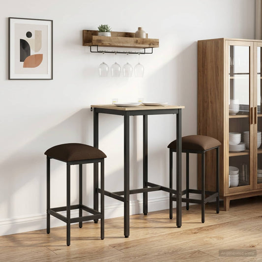 vidaXL Bar Stool 2 pcs Taupe 40 x 32 x 64 cm Engineered Wood