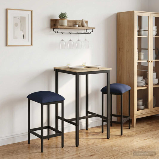 vidaXL Bar Stool 2 pcs Blue 40 x 32 x 64 cm Engineered Wood