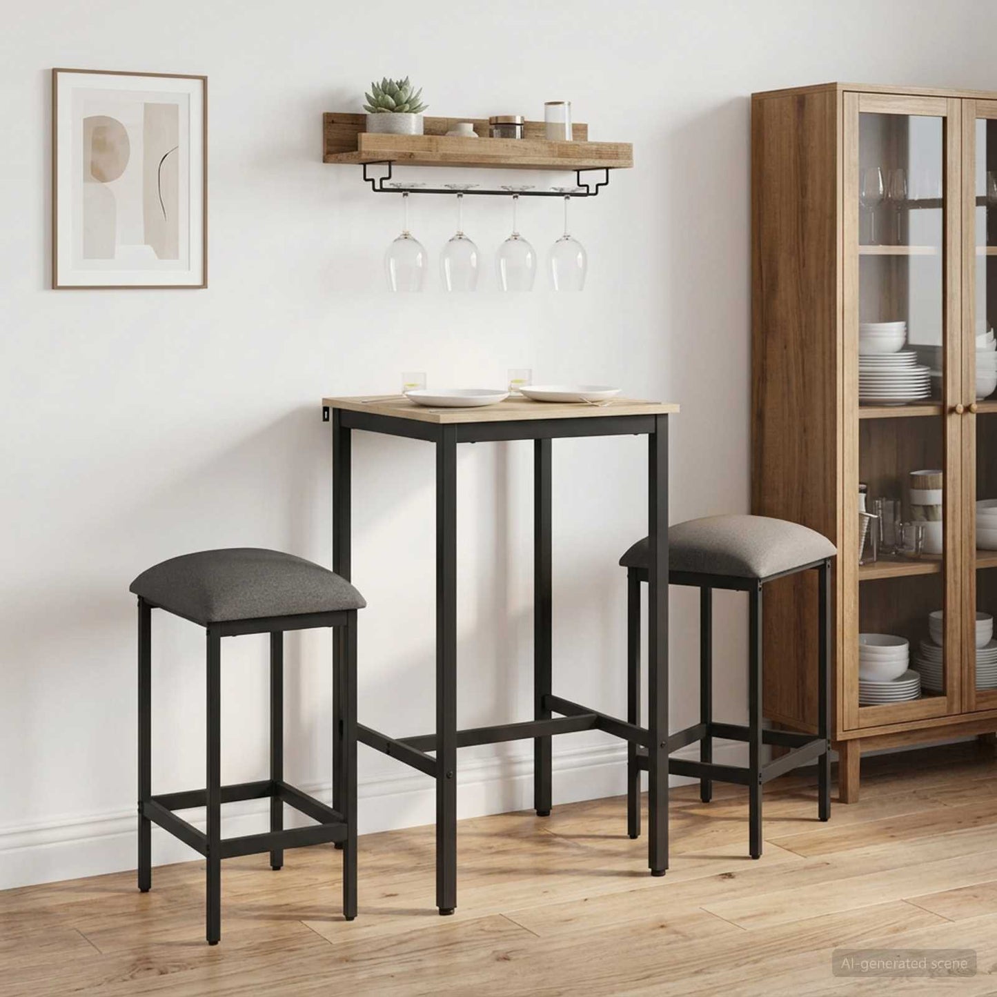 vidaXL Bar Stool 2 pcs Light Grey 40 x 32 x 74 cm Engineered Wood