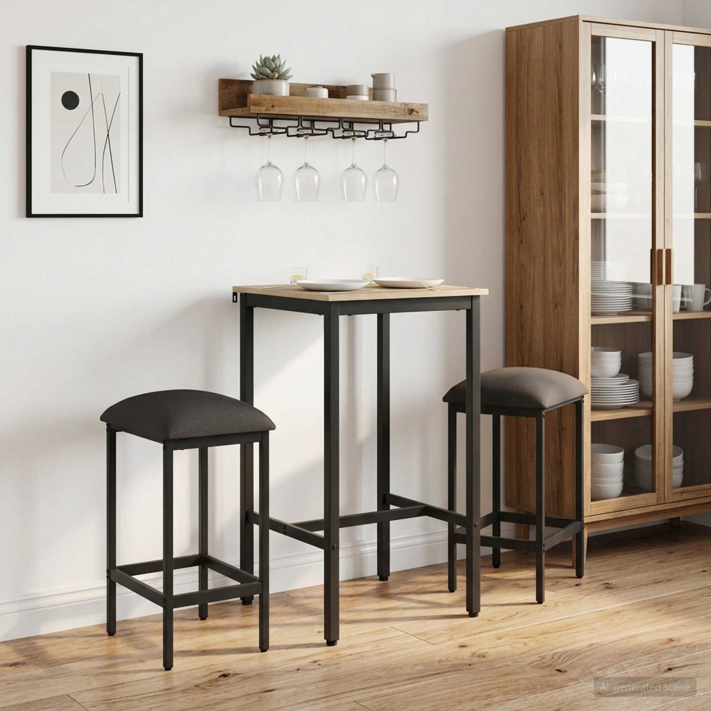 vidaXL Bar Stool 2 pcs Dark Grey 40 x 32 x 74 cm Engineered Wood