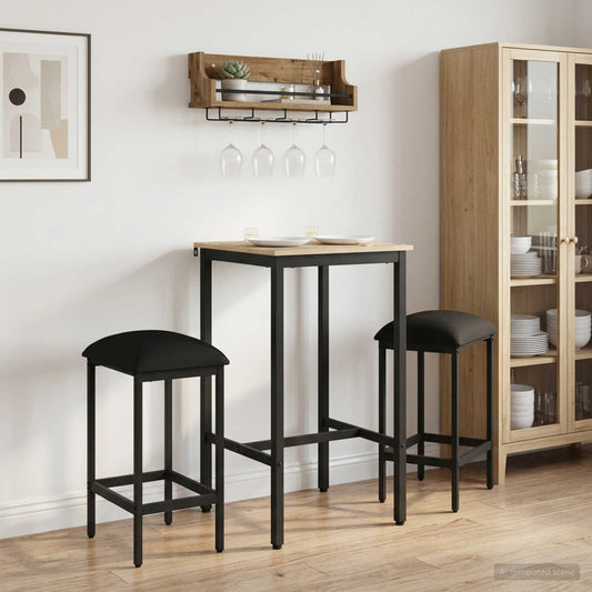vidaXL Bar Stool 2 pcs Black 40 x 32 x 74 cm Engineered Wood