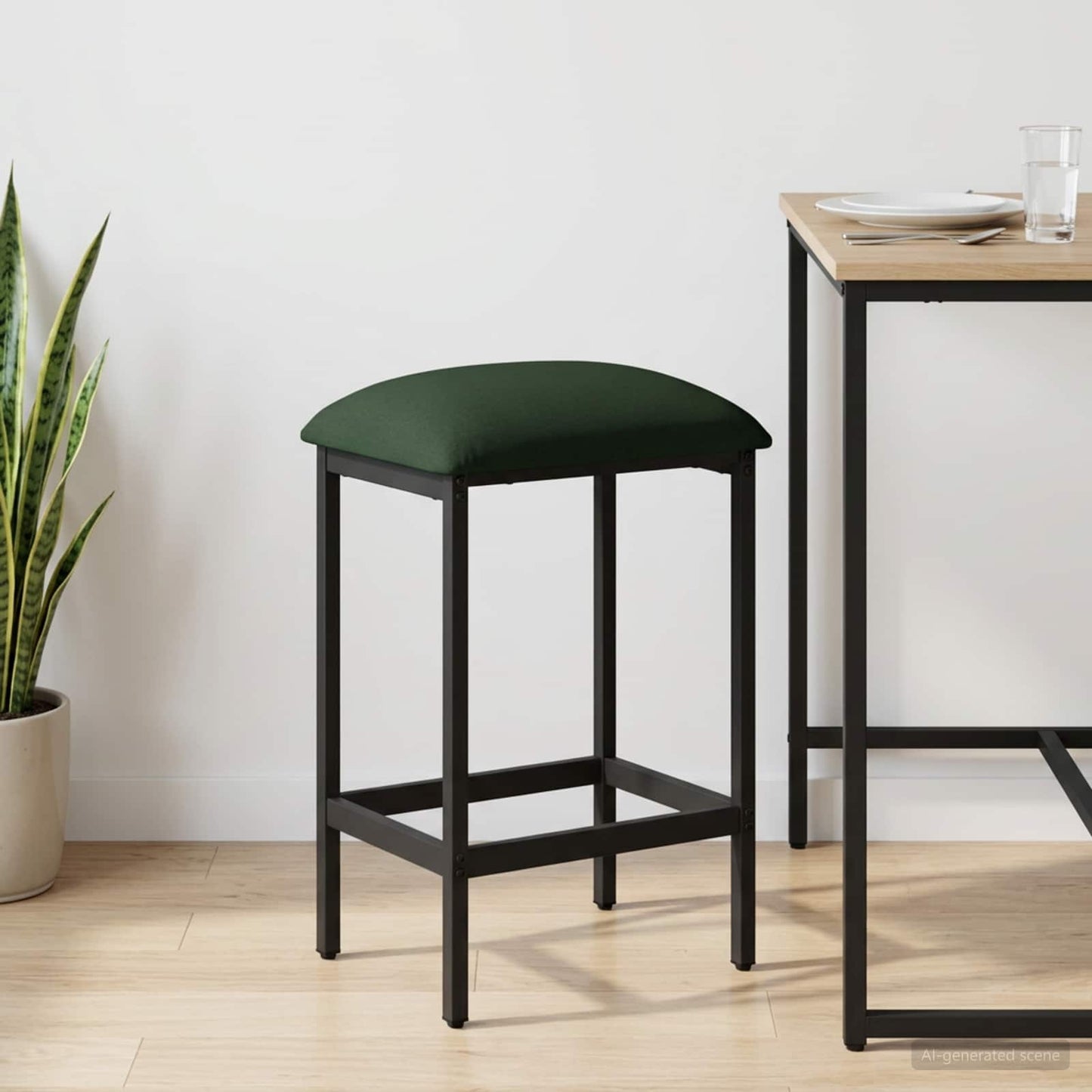 vidaXL Bar Stool Dark Green 40 x 32 x 74 cm Engineered Wood