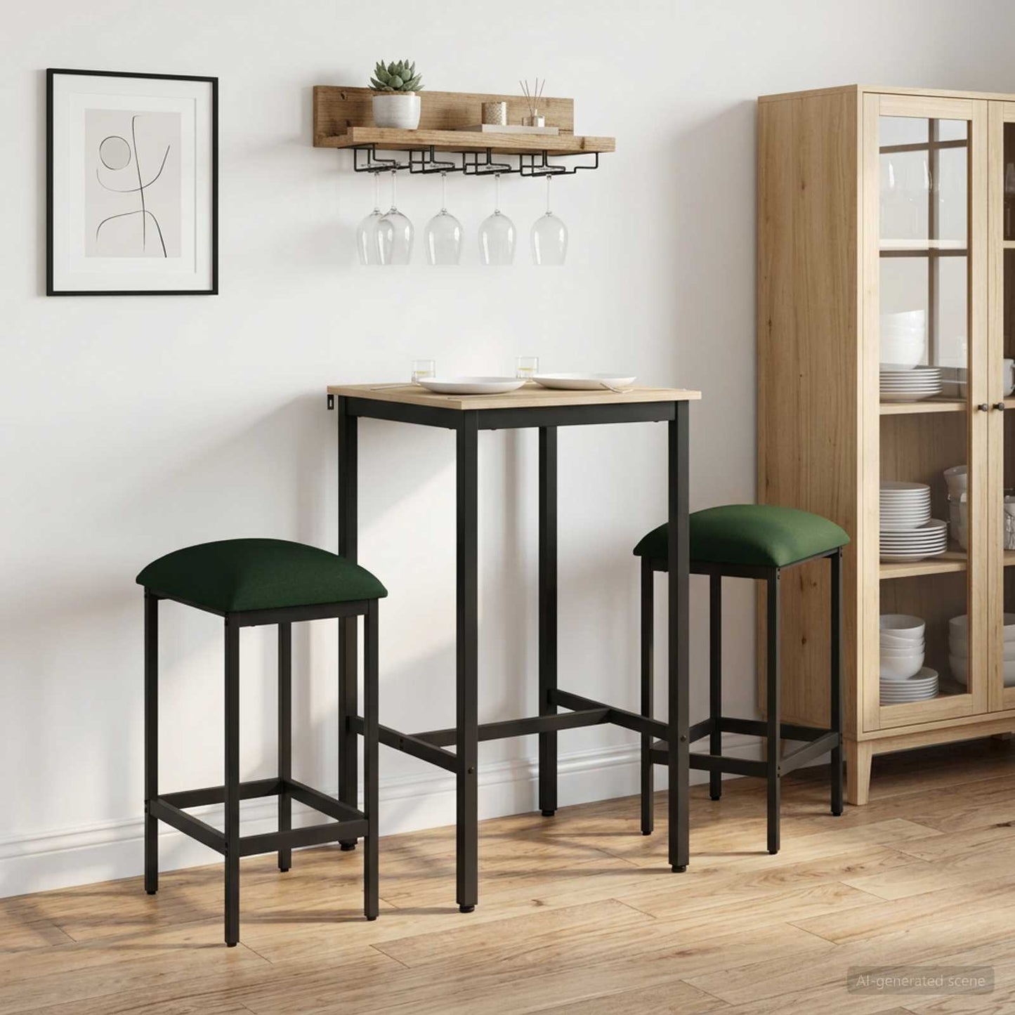 vidaXL Bar Stool 2 pcs Dark Green 40 x 32 x 74 cm Engineered Wood