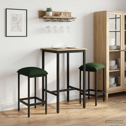vidaXL Bar Stool 2 pcs Dark Green 40 x 32 x 74 cm Engineered Wood