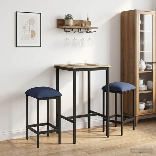 vidaXL Bar Stool 2 pcs Blue 40 x 32 x 74 cm Engineered Wood