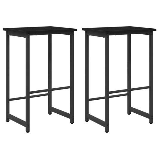 vidaXL Bar Stool 2 pcs Black Oak 40 x 32 x 64 cm Engineered Wood