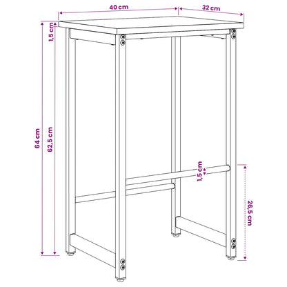 vidaXL Bar Stool Sonoma Oak 40 x 32 x 64 cm Engineered Wood