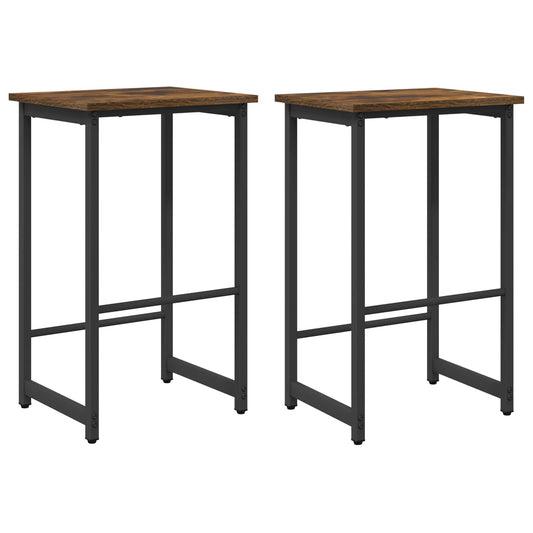 vidaXL Bar Stool 2 pcs Smoked Oak 40 x 32 x 64 cm Engineered Wood