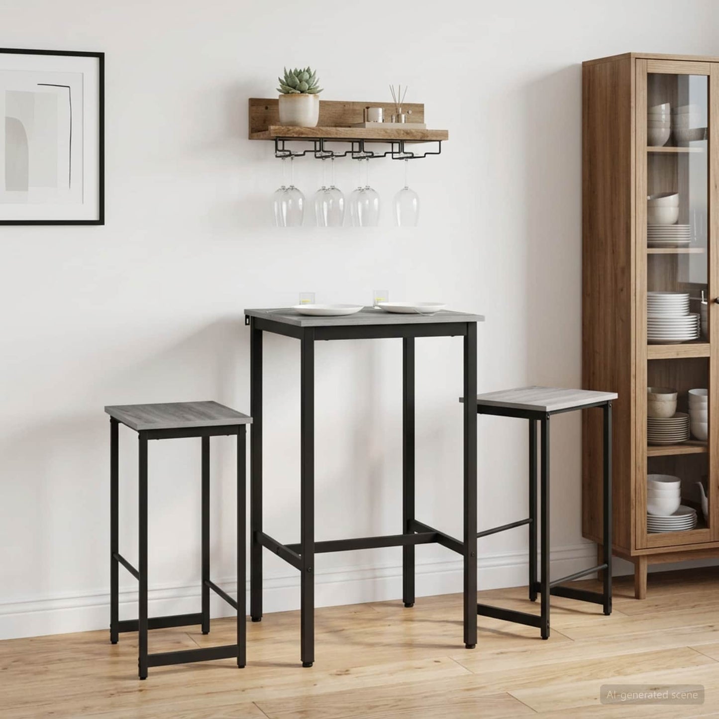 vidaXL Bar Stool 2 pcs Grey Sonoma 40 x 32 x 64 cm Engineered Wood