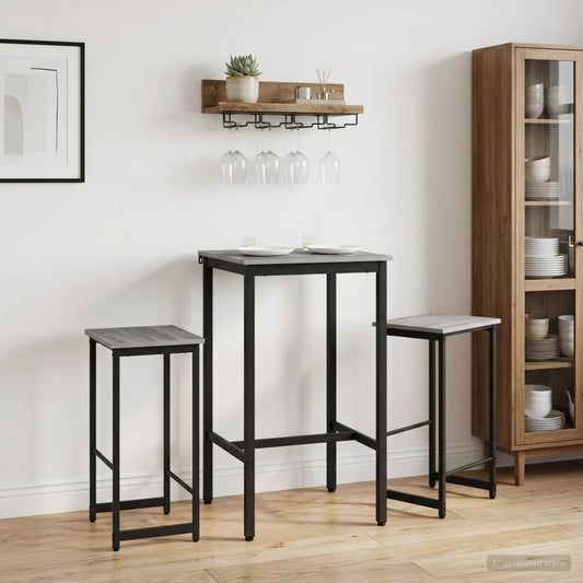vidaXL Bar Stool 2 pcs Grey Sonoma 40 x 32 x 64 cm Engineered Wood