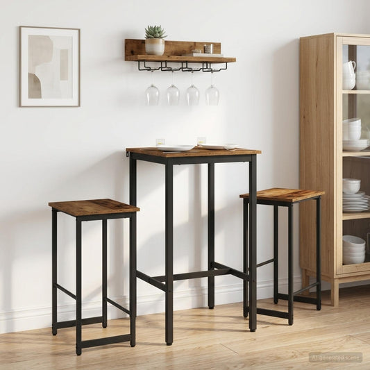 vidaXL Bar Stool 2 pcs Old Wood 40 x 32 x 64 cm Engineered Wood
