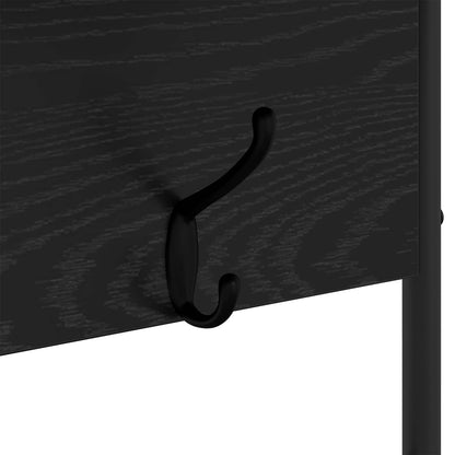 vidaXL Coat Stand with Shoes Bench Black Oak 100 x 32 x 180.5 cm