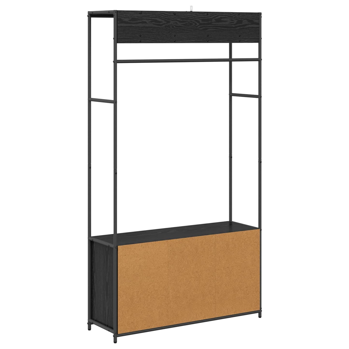 vidaXL Coat Stand with Shoes Bench Black Oak 100 x 32 x 180.5 cm