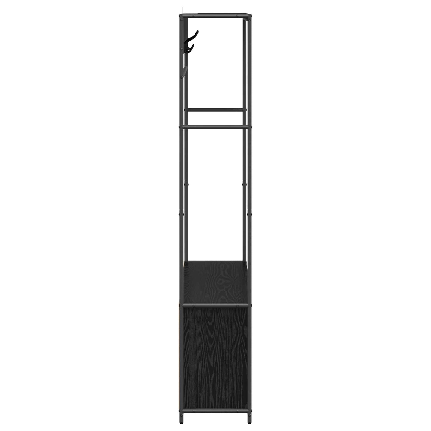 vidaXL Coat Stand with Shoes Bench Black Oak 100 x 32 x 180.5 cm