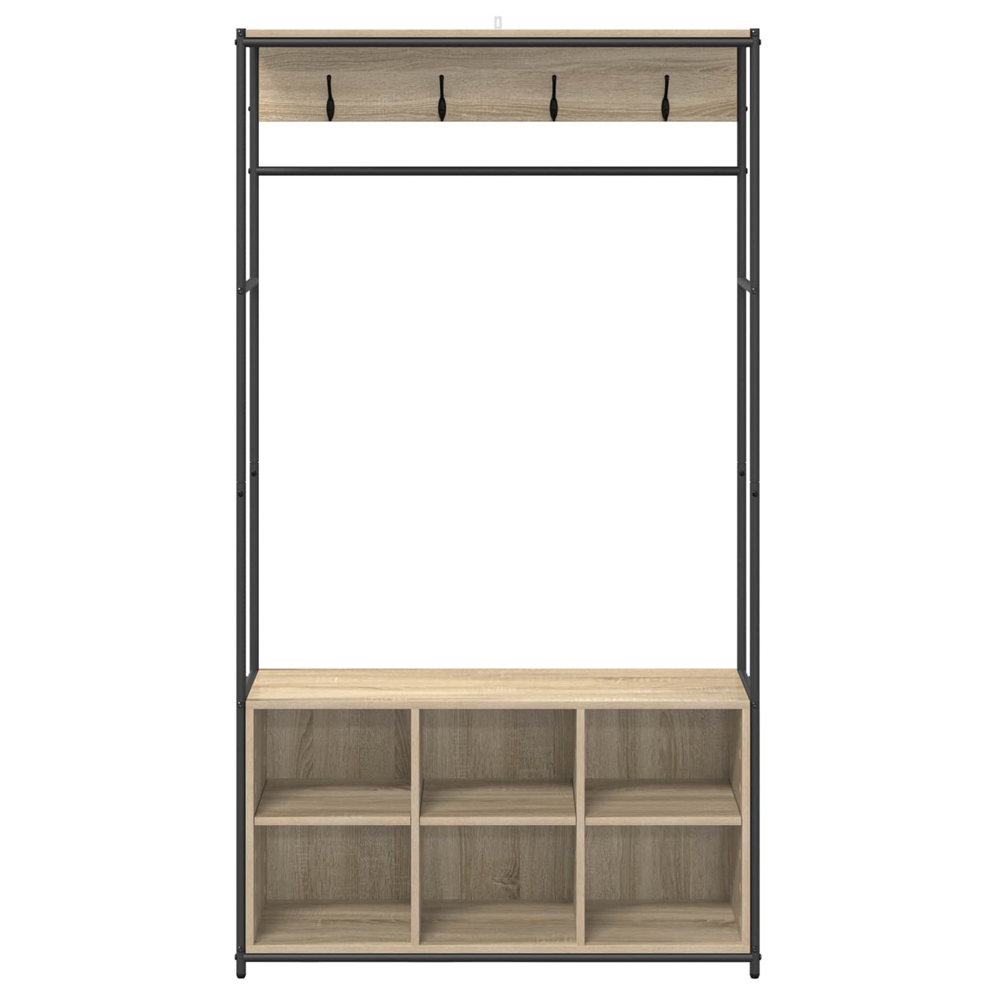 vidaXL Coat Stand with Shoes Bench Sonoma Oak 100 x 32 x 180.5 cm