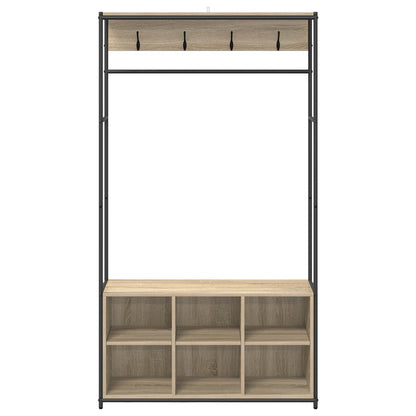 vidaXL Coat Stand with Shoes Bench Sonoma Oak 100 x 32 x 180.5 cm