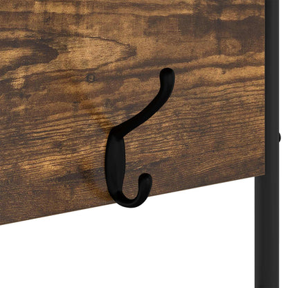 vidaXL Coat Stand with Shoes Bench Smoked Oak 100 x 32 x 180.5 cm
