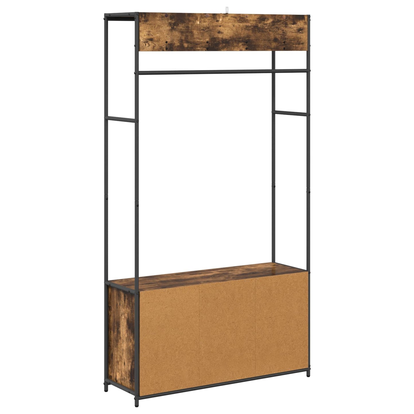 vidaXL Coat Stand with Shoes Bench Smoked Oak 100 x 32 x 180.5 cm