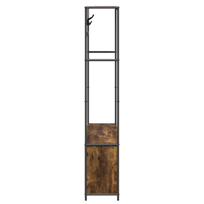 vidaXL Coat Stand with Shoes Bench Smoked Oak 100 x 32 x 180.5 cm