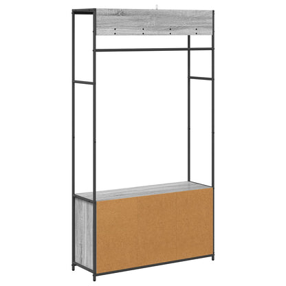 vidaXL Coat Stand with Shoes Bench Grey Sonoma 100 x 32 x 180.5 cm