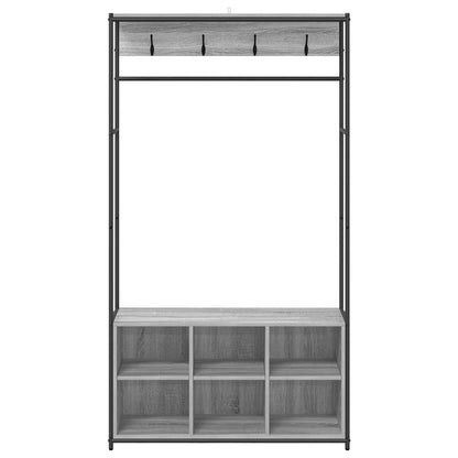 vidaXL Coat Stand with Shoes Bench Grey Sonoma 100 x 32 x 180.5 cm