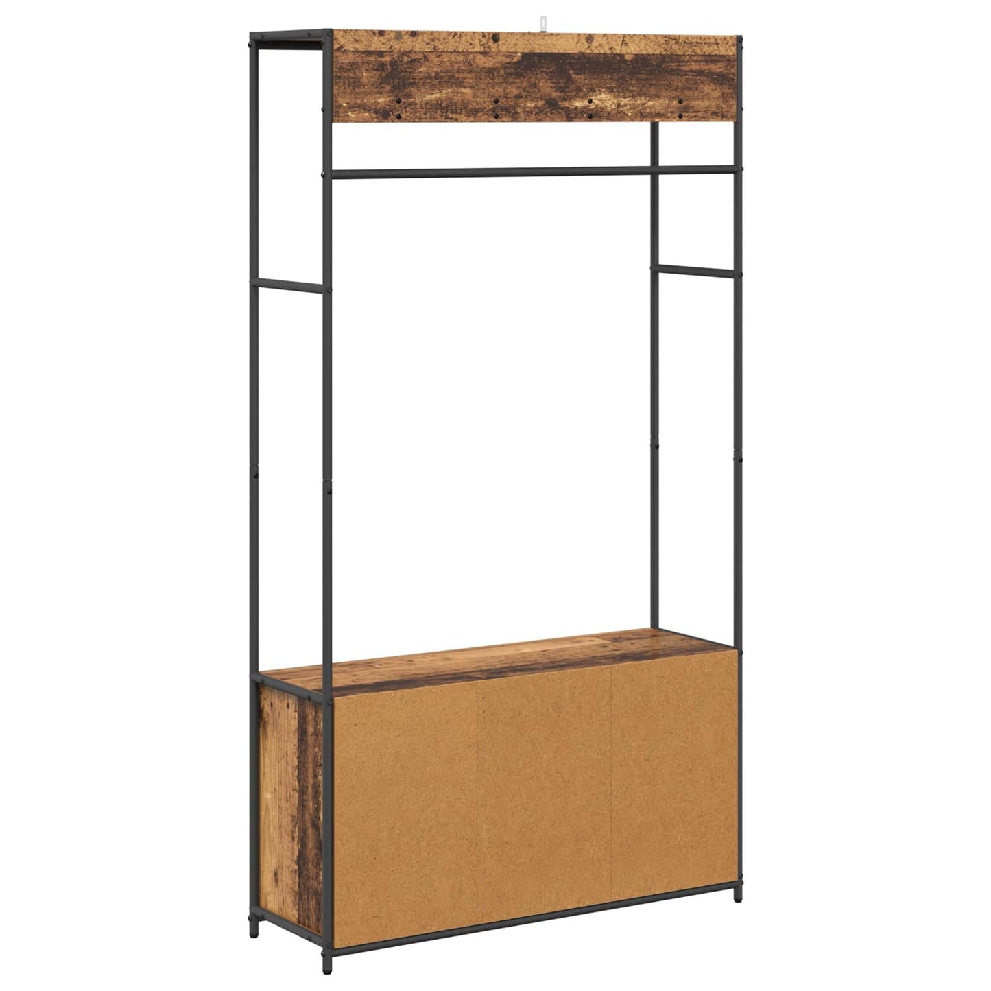 vidaXL Coat Stand with Shoes Bench Old Wood 100 x 32 x 180.5 cm