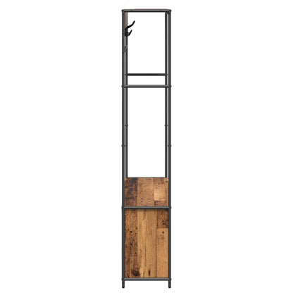 vidaXL Coat Stand with Shoes Bench Old Wood 100 x 32 x 180.5 cm