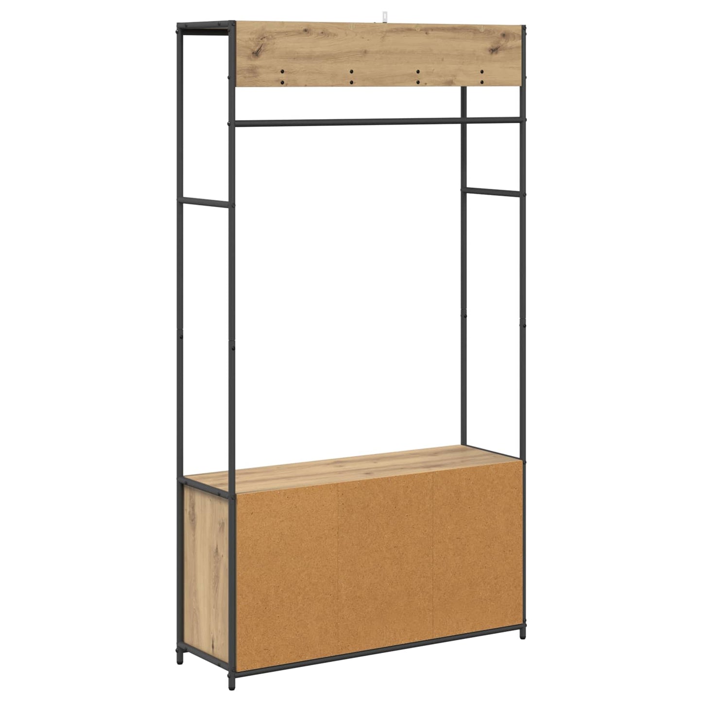 vidaXL Coat Stand with Shoes Bench Artisan Oak 100 x 32 x 180.5 cm