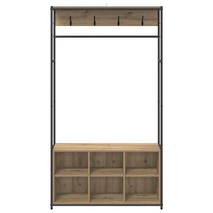vidaXL Coat Stand with Shoes Bench Artisan Oak 100 x 32 x 180.5 cm