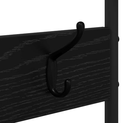 vidaXL Coat Stand with Shoes Bench Black Oak 120.5 x 34 x 190 cm