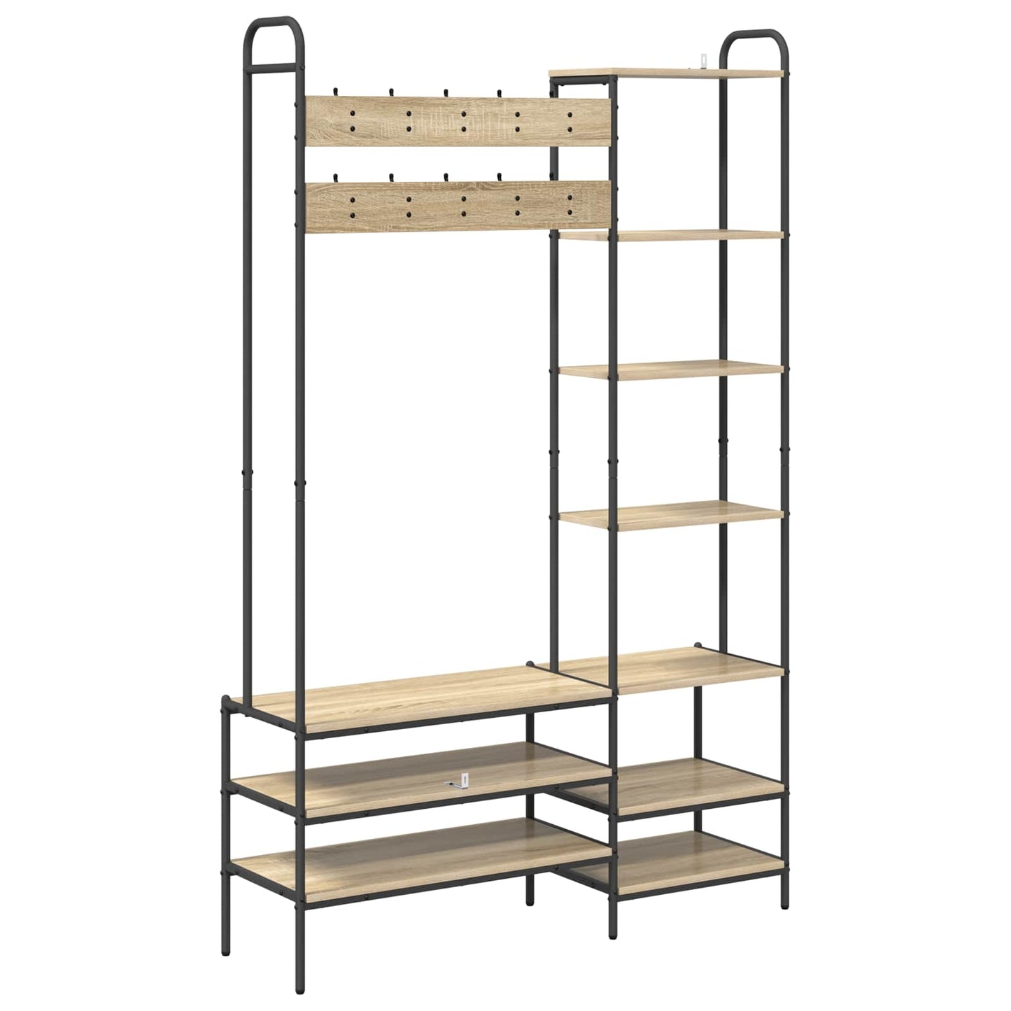 vidaXL Coat Stand with Shoes Bench Sonoma Oak 120.5 x 34 x 190 cm
