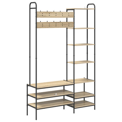 vidaXL Coat Stand with Shoes Bench Sonoma Oak 120.5 x 34 x 190 cm