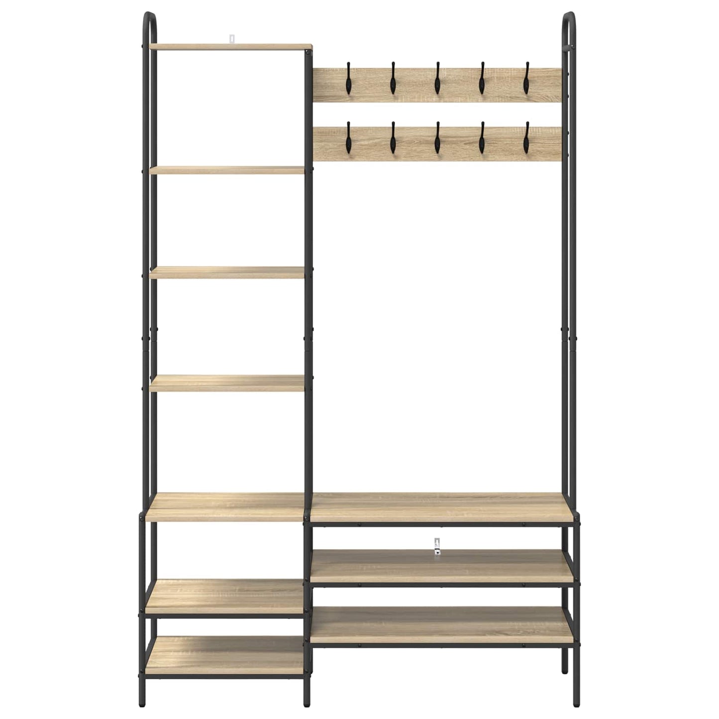 vidaXL Coat Stand with Shoes Bench Sonoma Oak 120.5 x 34 x 190 cm