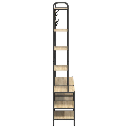 vidaXL Coat Stand with Shoes Bench Sonoma Oak 120.5 x 34 x 190 cm