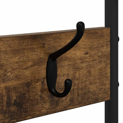 vidaXL Coat Stand with Shoes Bench Smoked Oak 120.5 x 34 x 190 cm