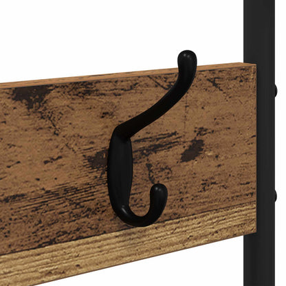 vidaXL Coat Stand with Shoes Bench Old Wood 120.5 x 34 x 190 cm