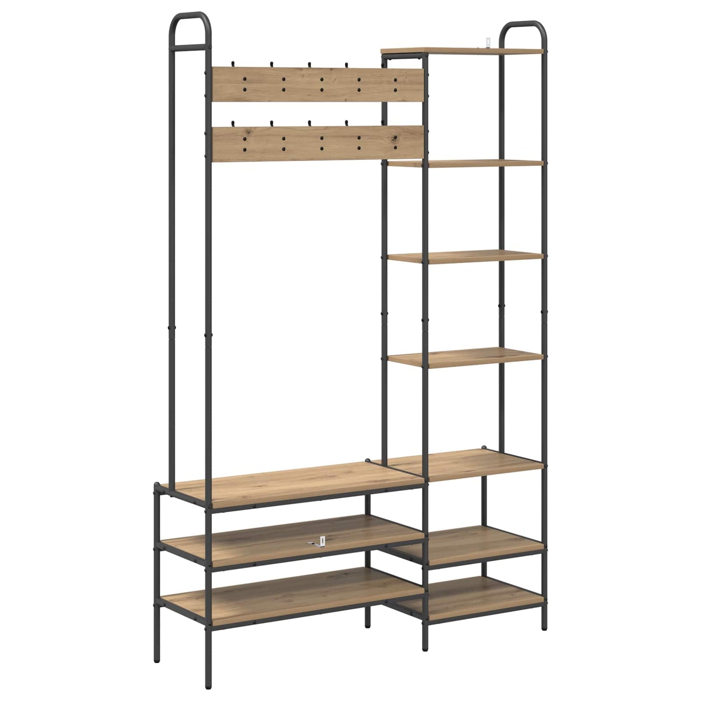 vidaXL Coat Stand with Shoes Bench Artisan Oak 120.5 x 34 x 190 cm