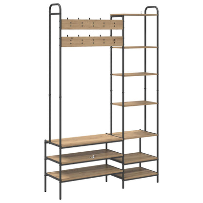 vidaXL Coat Stand with Shoes Bench Artisan Oak 120.5 x 34 x 190 cm