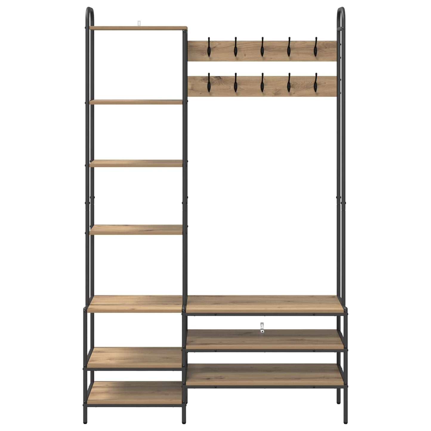 vidaXL Coat Stand with Shoes Bench Artisan Oak 120.5 x 34 x 190 cm
